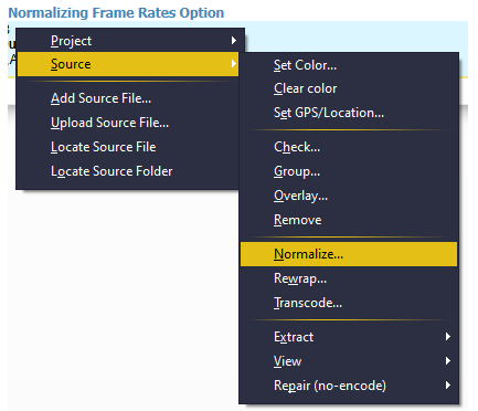 A-DAPT 1.3.2.34-Image -Normalize Frame Rate Option Selection